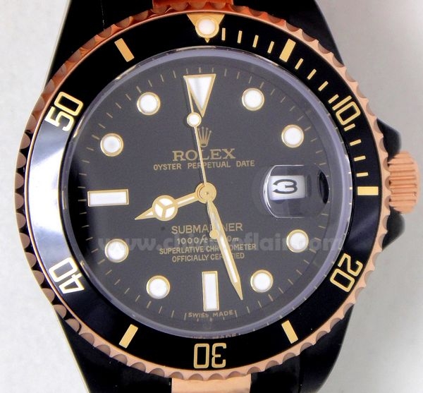 2 Tone Rose Gold Rolex Submariner Watch - High Quality
